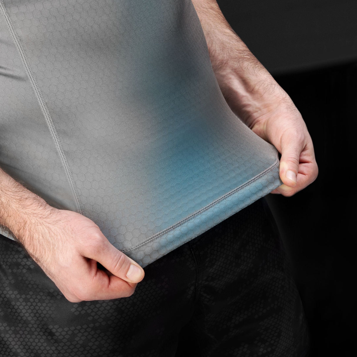 Hayabusa Rashguard Fusion Kurzarm - Grau/Aqua