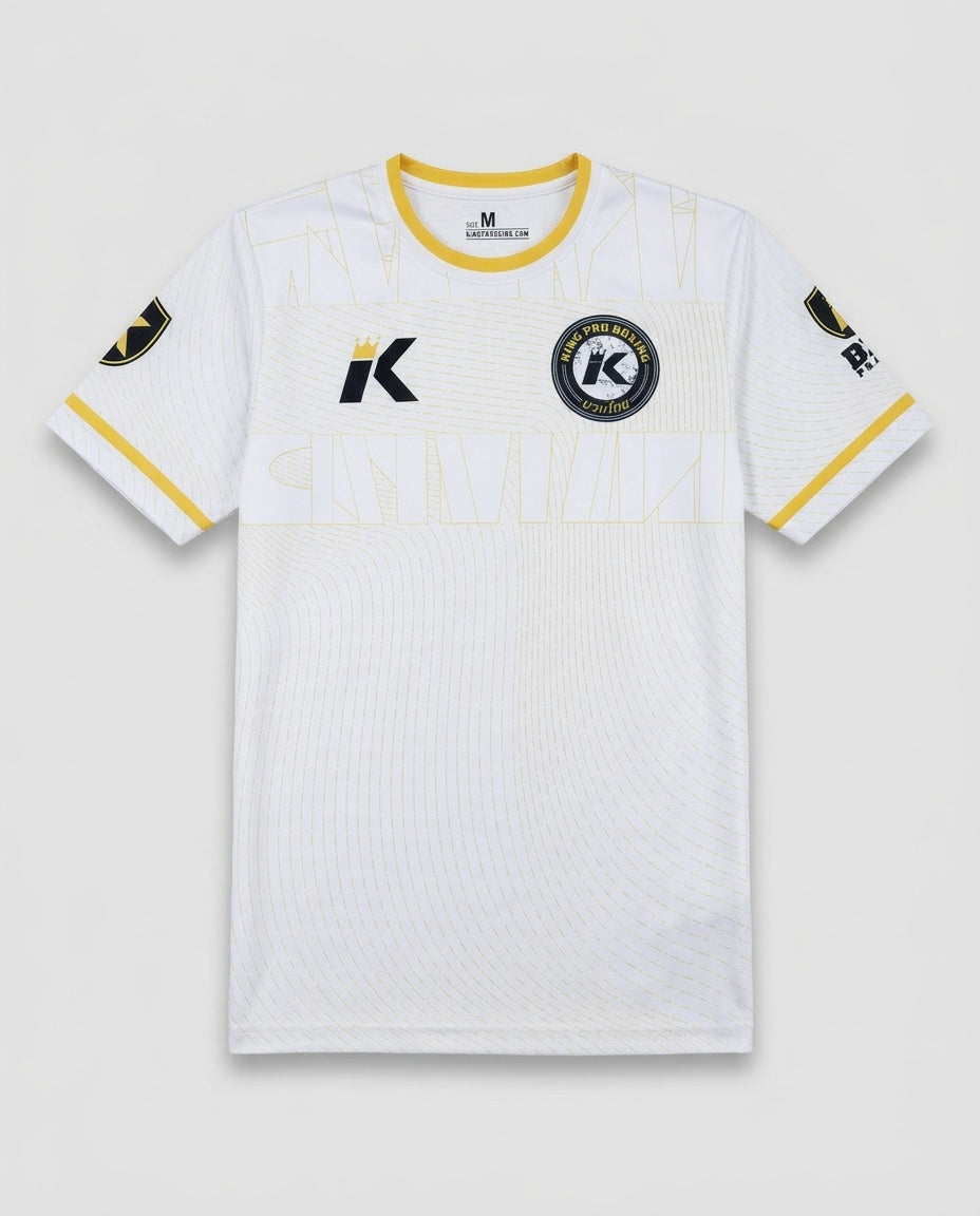 King Pro Boxing T-Shirt Dry-Fit ‚08‘ – Weiss/Gold