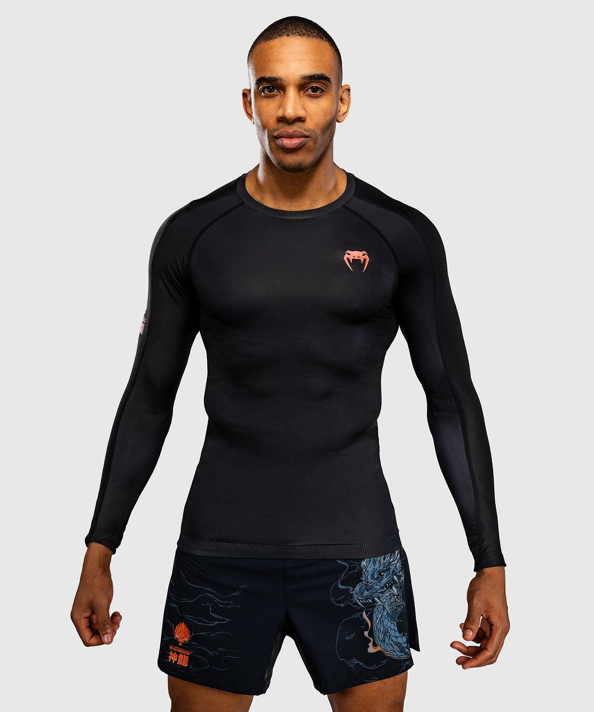 Venum Rashguard Thunder Dragon Lange Ärmel - Schwarz/Grau/Kupfer