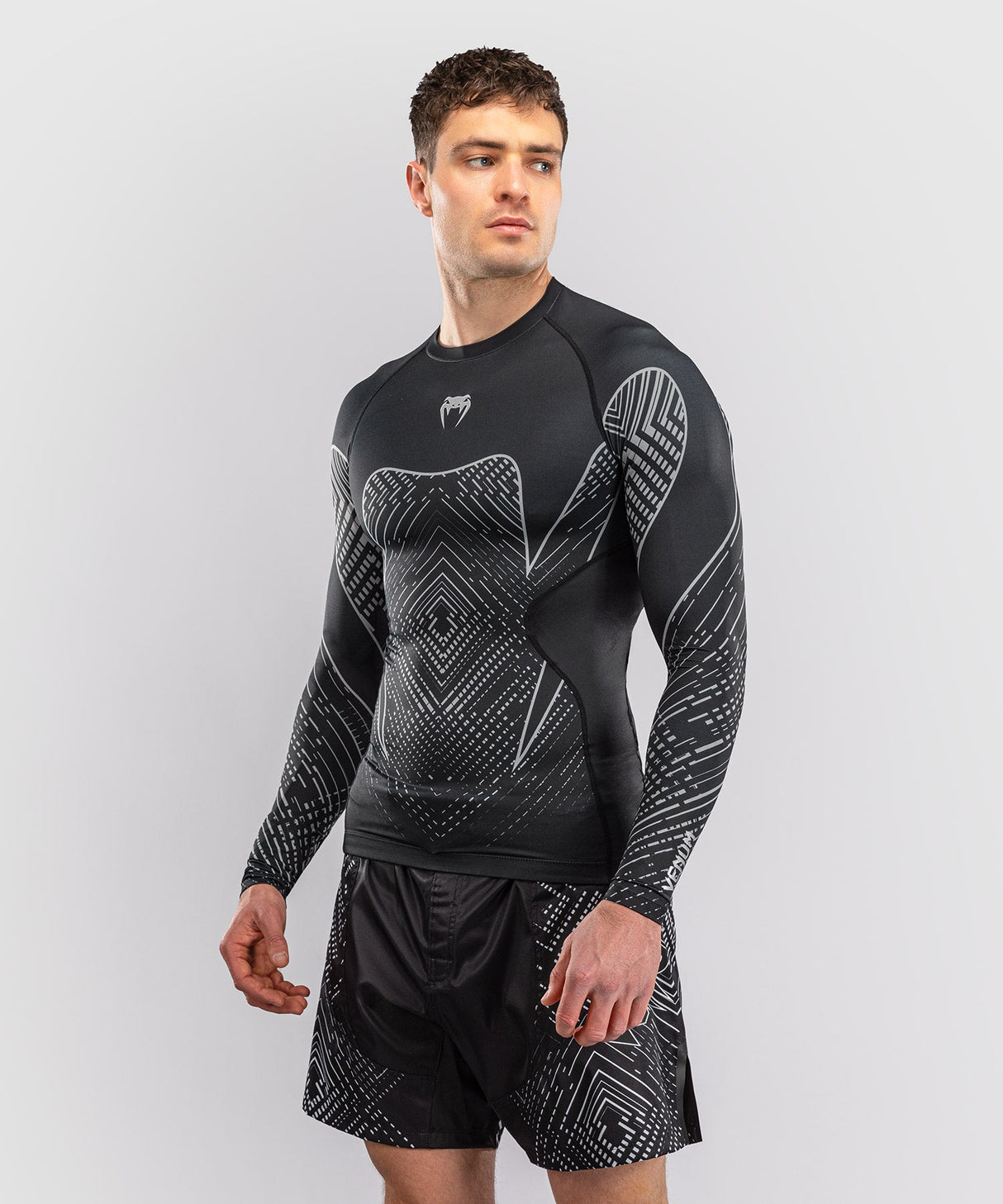 Venum Rashguard Midnight Fury Lange Mouwen - Schwarz/Grau/Silber