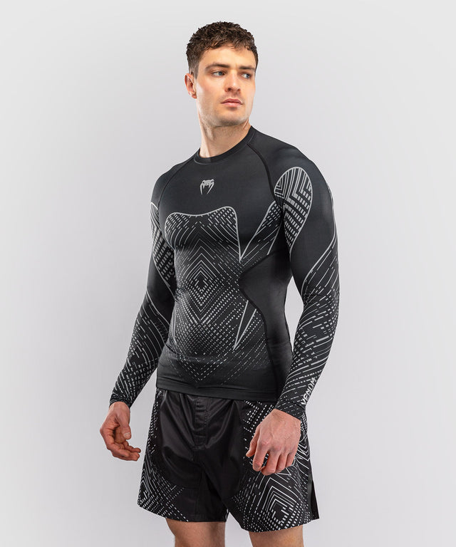 Venum Rashguard Midnight Fury Lange Ärmel - Schwarz/Grau/Silber