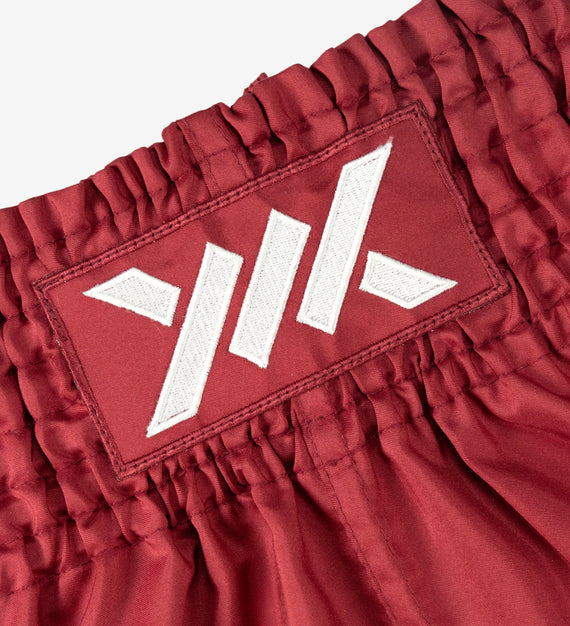 Caged Muay Thai Shorts Classic - Bordeauxrot/Weiss