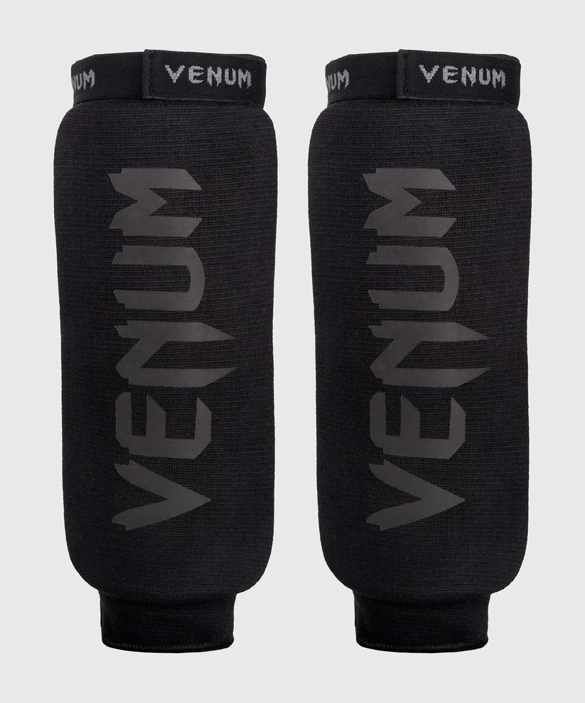 Venum Kontact Schienbeinschoner ohne Fuss – Schwarz/Schwarz