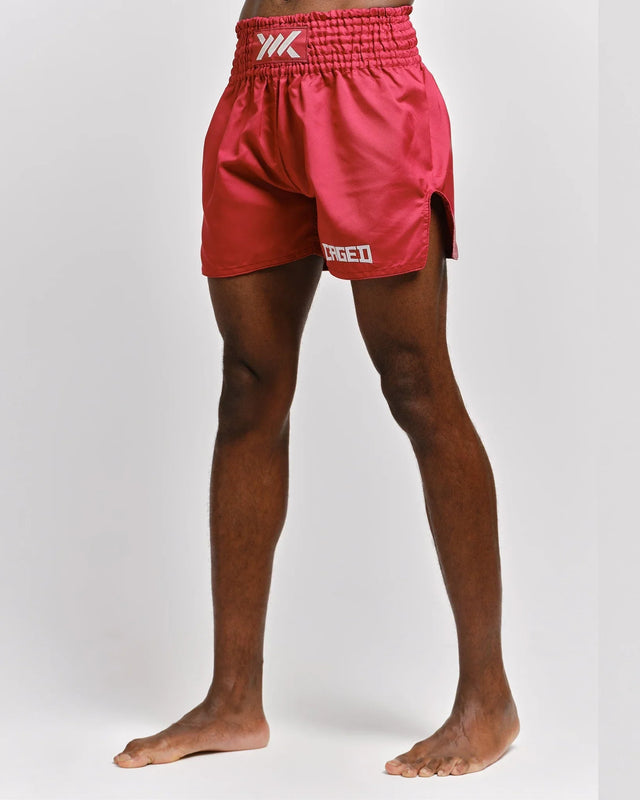 Caged Muay Thai Shorts Classic – Rot