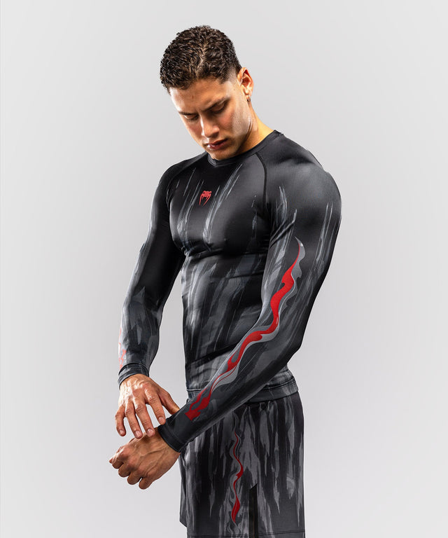 Venum Rashguard Demon Lange Ärmel - Schwarz/Grau