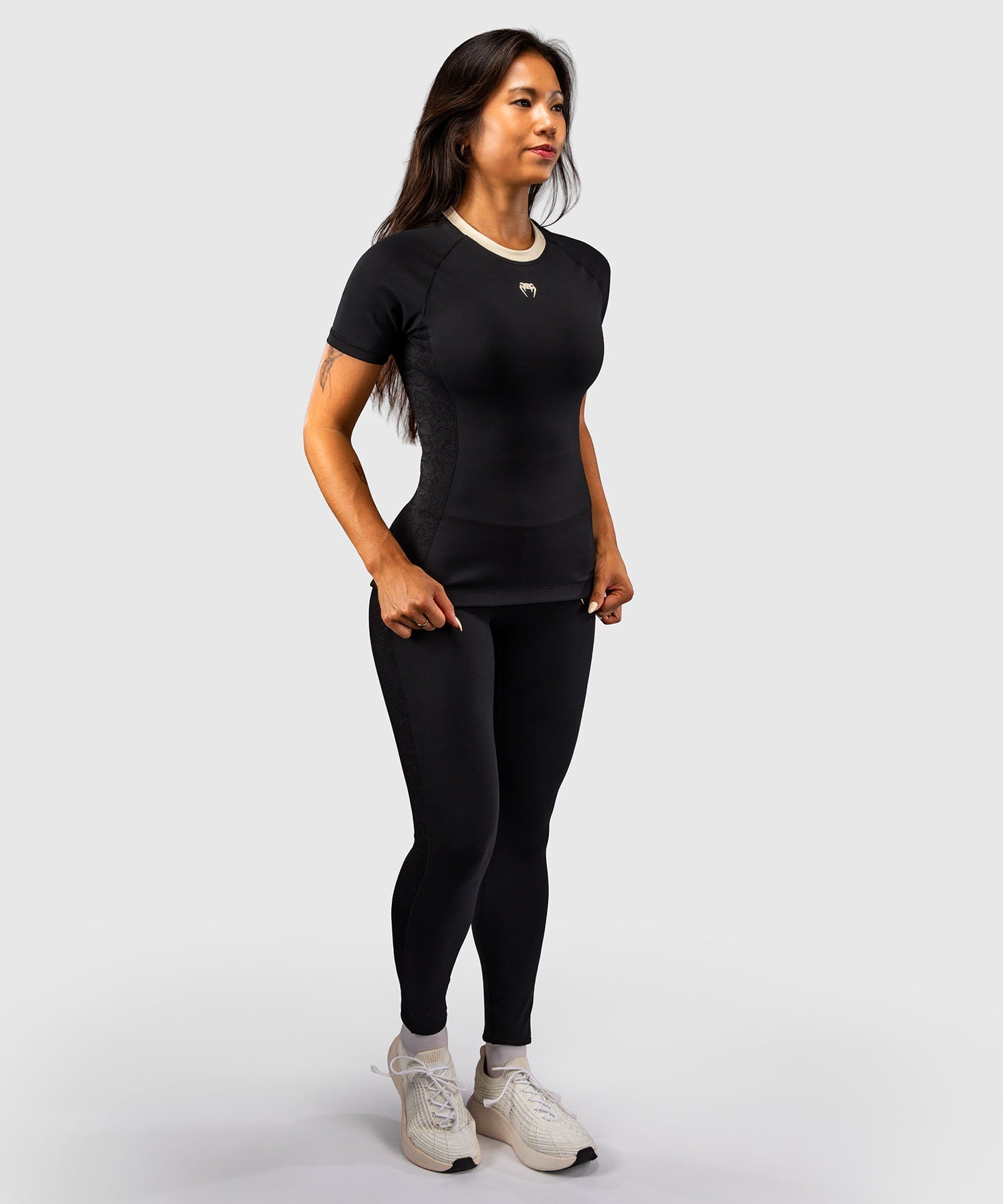 Venum Rashguard Viper Kurzarm Damen - Schwarz