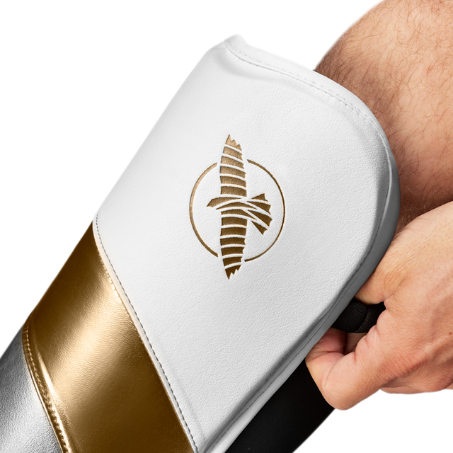 Hayabusa Schienbeinschoner T3 Full - Weiss/Gold