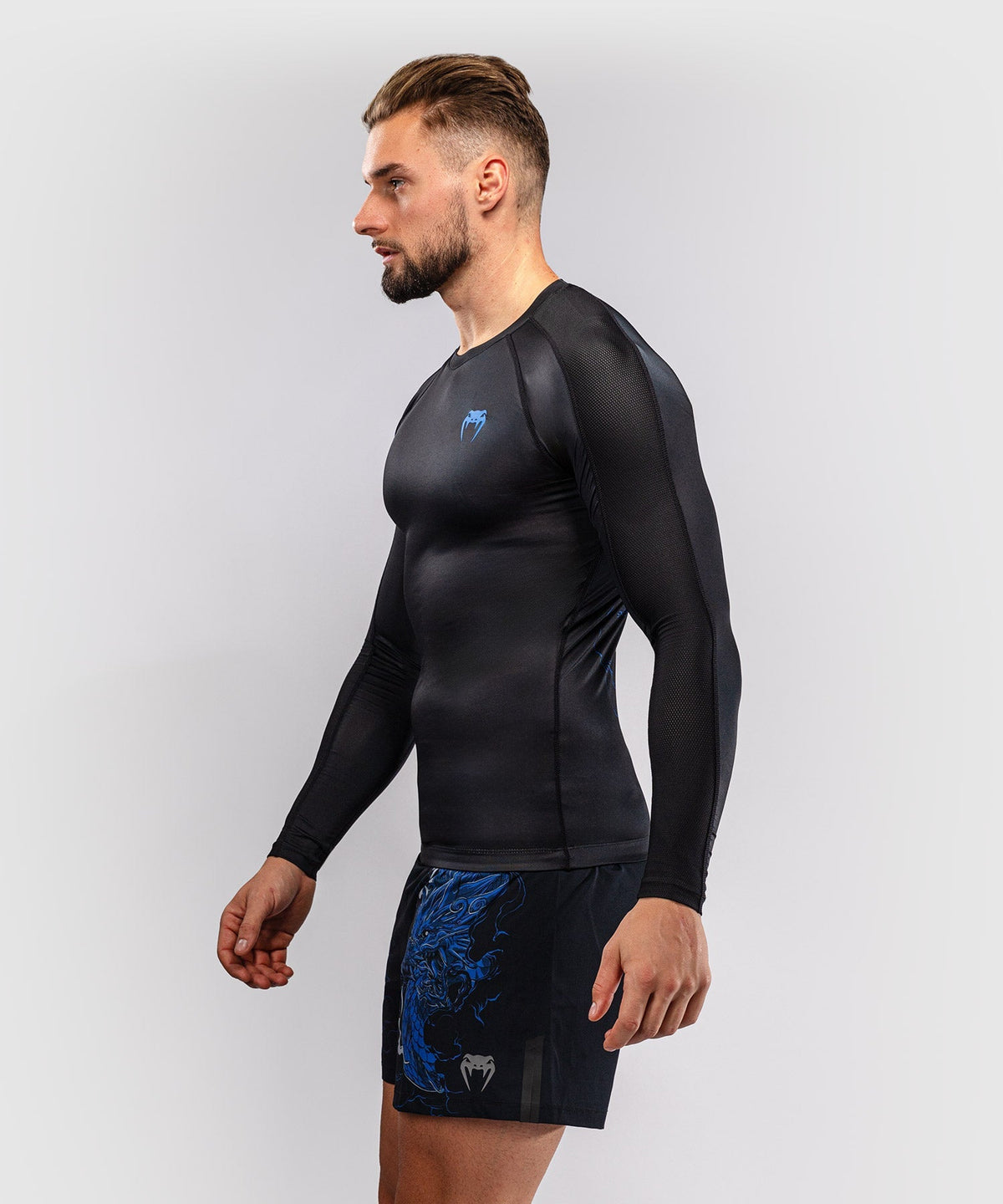 Venum Rashguard Thunder Dragon Lange Ärmel - Schwarz/Königsblau