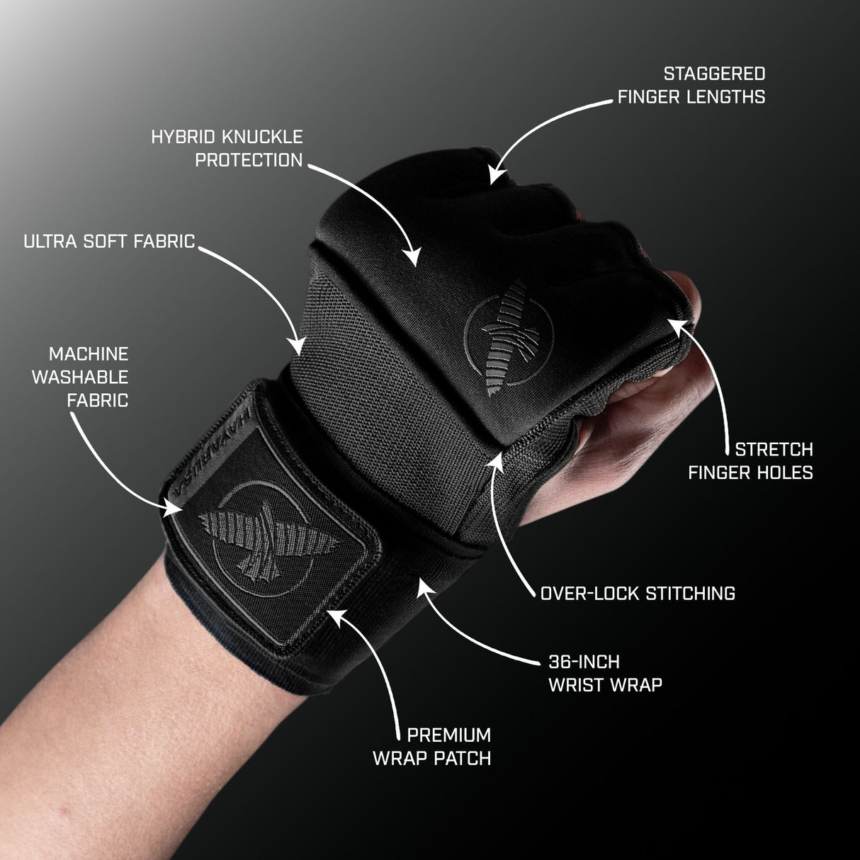 Hayabusa Handwraps Deluxe Quick - Schwarz
