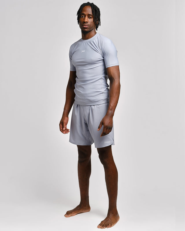 Caged Rashguard Tactical Kurzarm - Gunmetal Grey