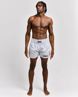 Caged Muay Thai Shorts Classic - Weiss/Schwarz