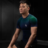 Hayabusa Rashguard Fusion Kurzarm - Blau/Grün