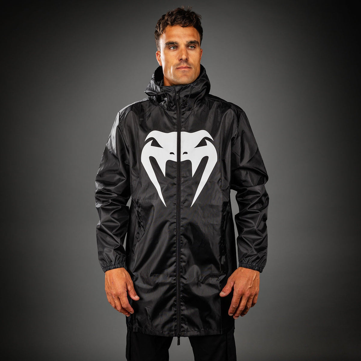 Venum MX Basics Lange Regenjacke - Schwarz/Weiß