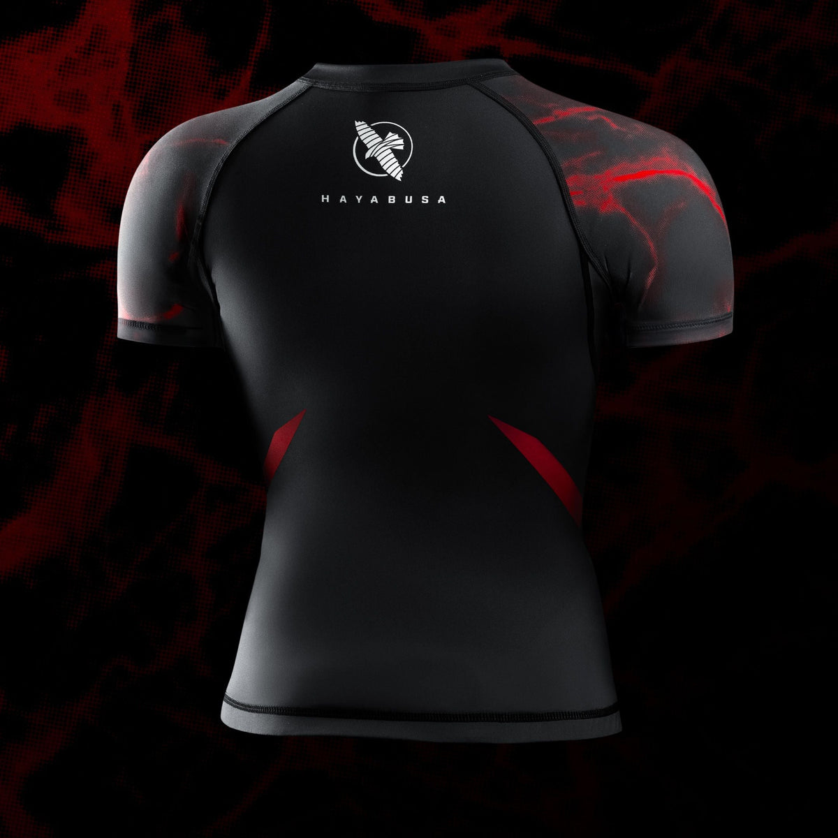 Hayabusa x UFC BJJ Rashguard Kurzarm Damen - Schwarz/Rot