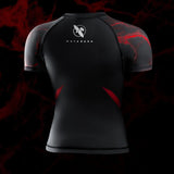 Hayabusa x UFC BJJ Rashguard Kurzarm Damen - Schwarz/Rot