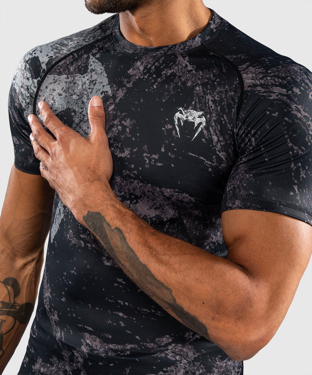 Venum Rashguard Rage & Workout Kurzarm - Schwarz/Grau