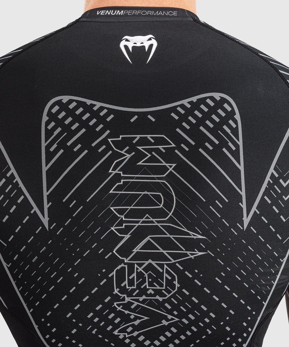 Venum Rashguard Midnight Fury Kurzarm – Schwarz/Grau/Silber