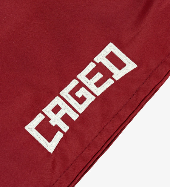 Caged Muay Thai Shorts Classic - Bordeauxrot/Weiss