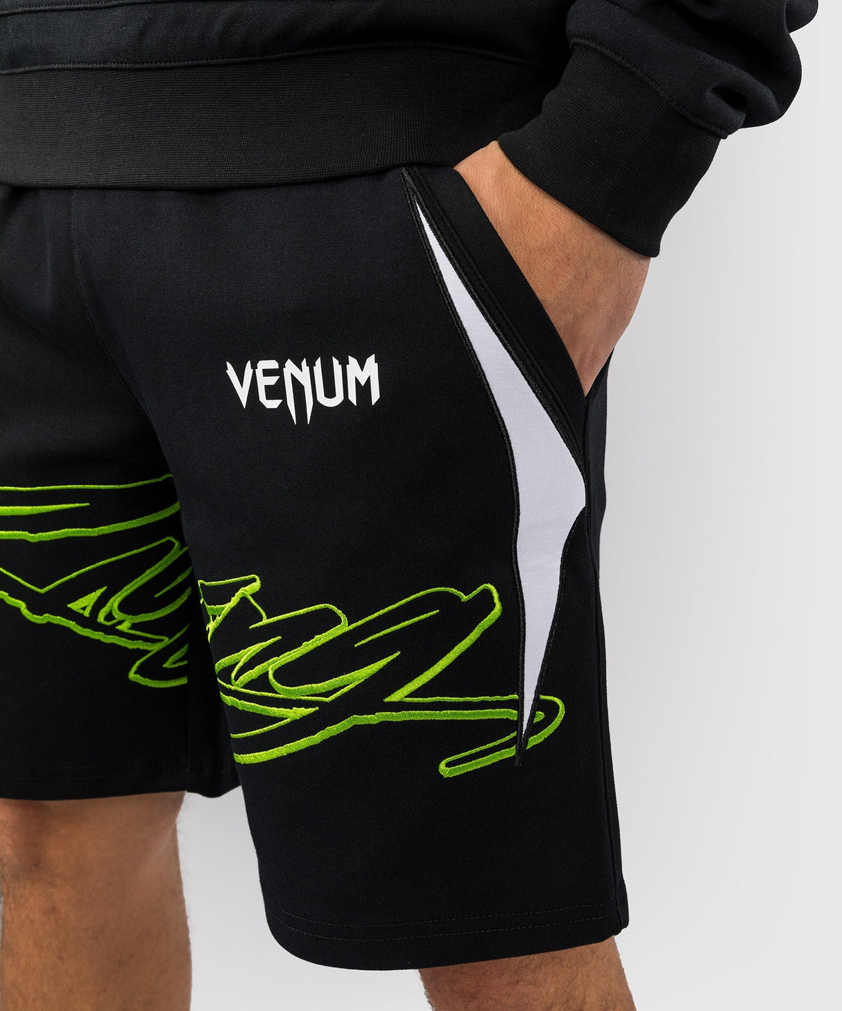 Venum x Bud Racing Shorts - Schwarz/Weiß/Limonengrün