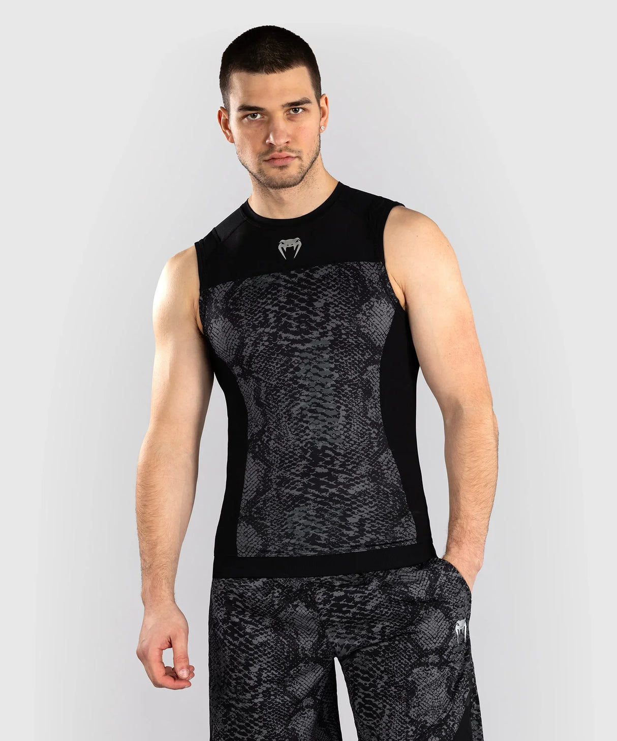 Venum Rashguard Ärmellos G-Fit Scales – Schwarz/Grau