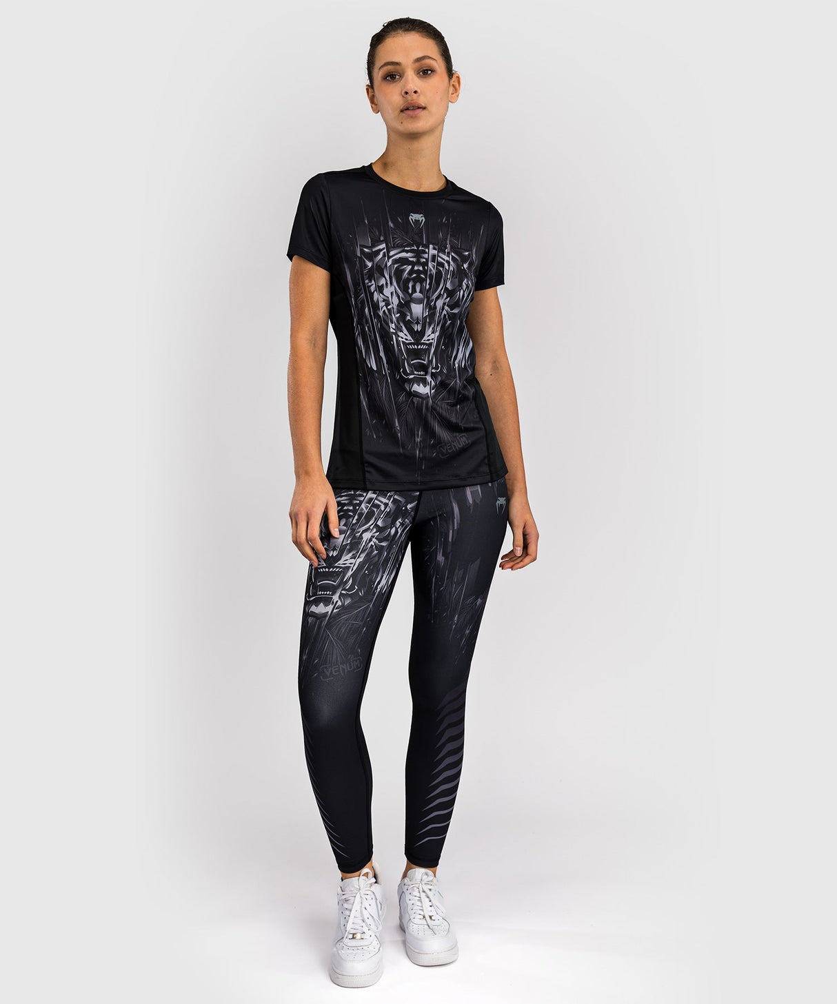 Venum T-Shirt Tiger Dry Tech Damen - Schwarz/Silber