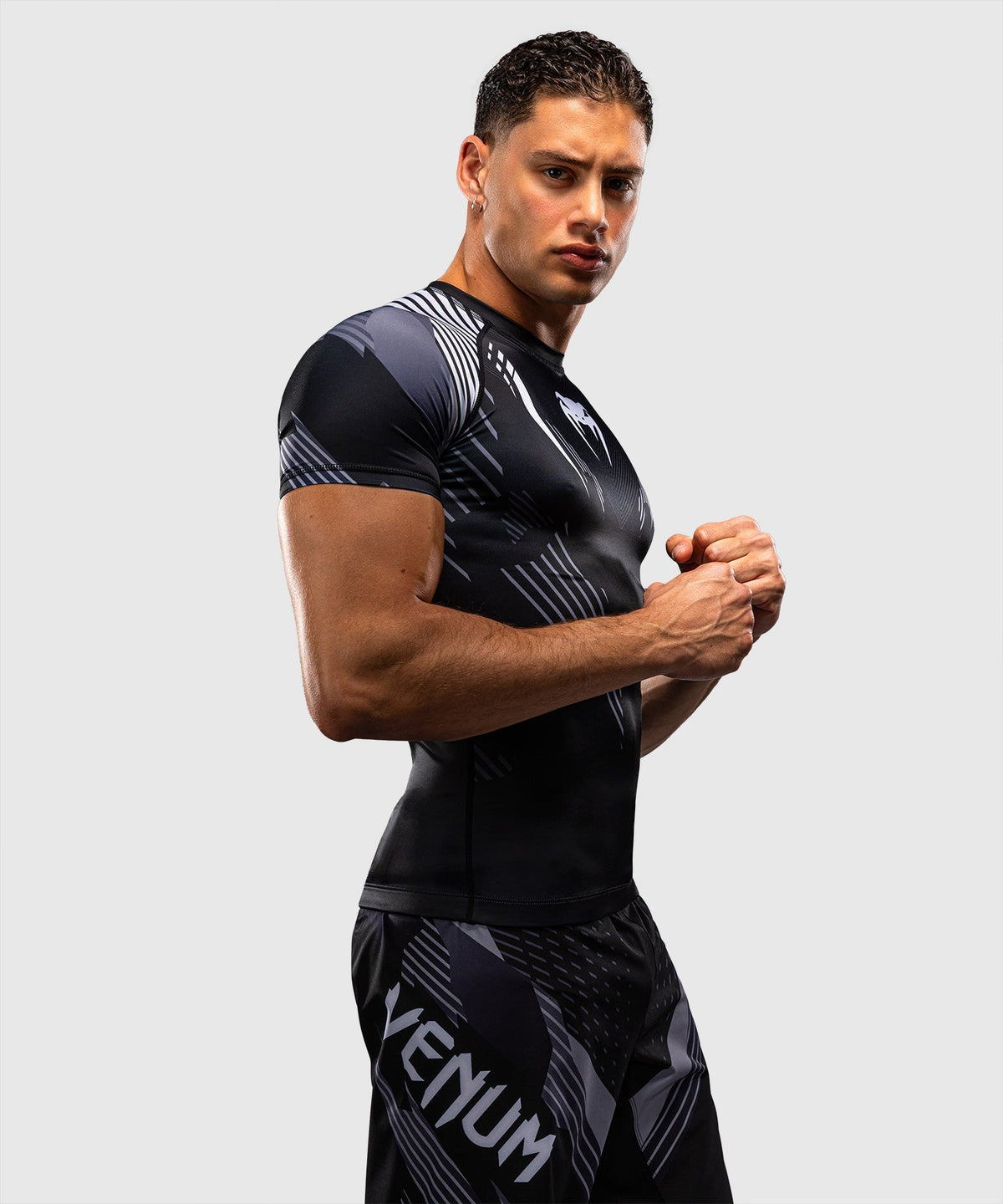 Venum Rashguard No-Gi 6.0 Kurzarm - Schwarz/Weiß