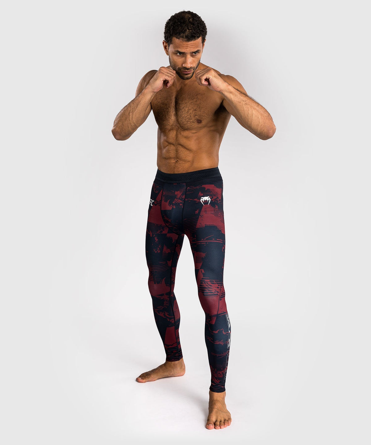 Venum UFC Kompressionshose Zenith - Marineblau/Bordeaux/Silber
