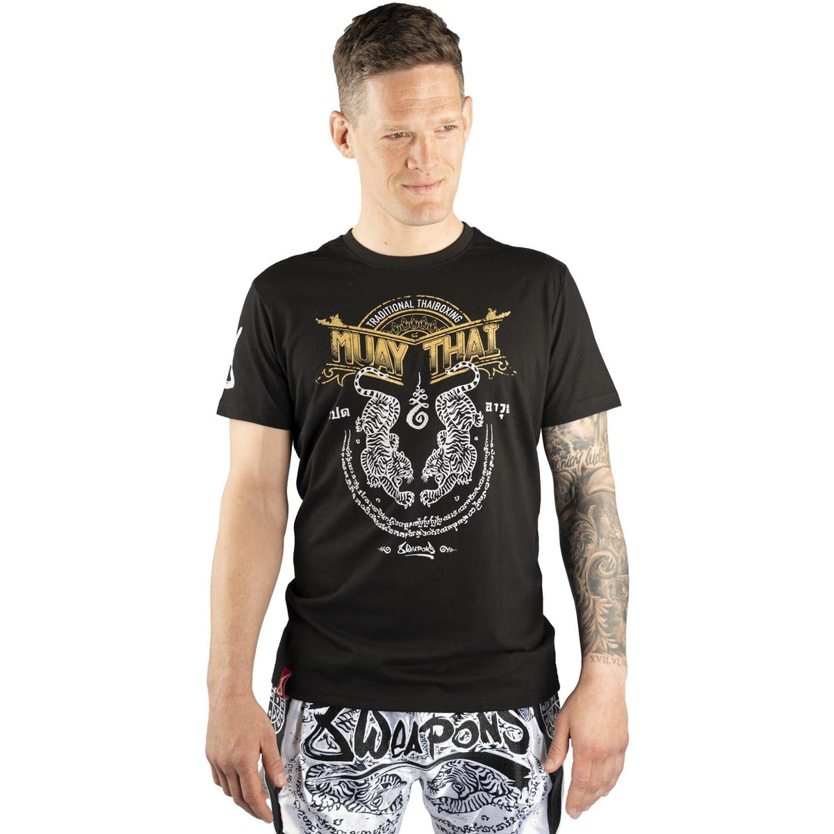 8 WEAPONS T-Shirt Sak Yant Tigers - Schwarz