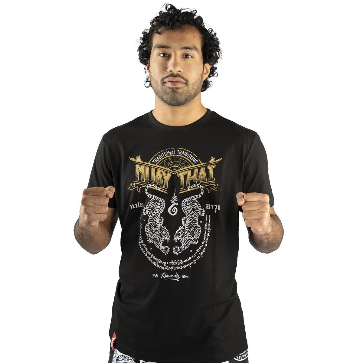 8 WEAPONS T-Shirt Sak Yant Tigers - Schwarz