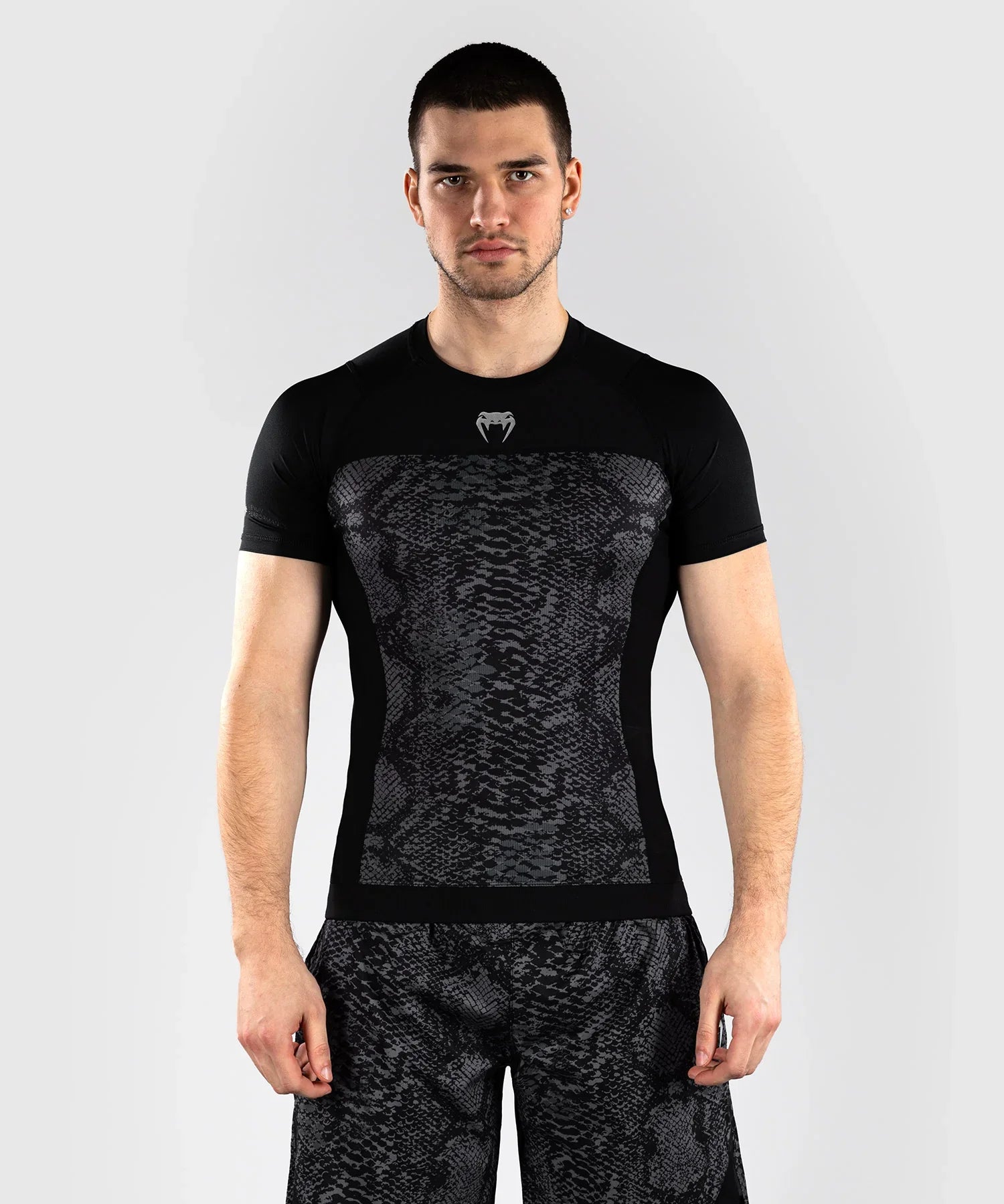 Venum Rashguard Kurzarm G-Fit Scales – Schwarz/Grau