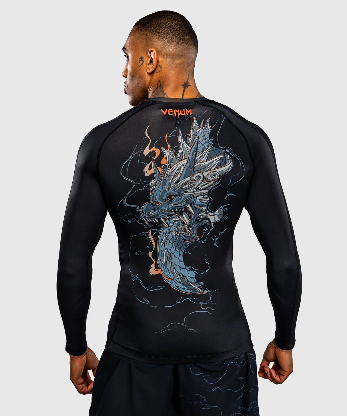 Venum Rashguard Thunder Dragon Lange Ärmel - Schwarz/Grau/Kupfer