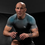 Hayabusa Rashguard Fusion Kurzarm - Grau/Aqua