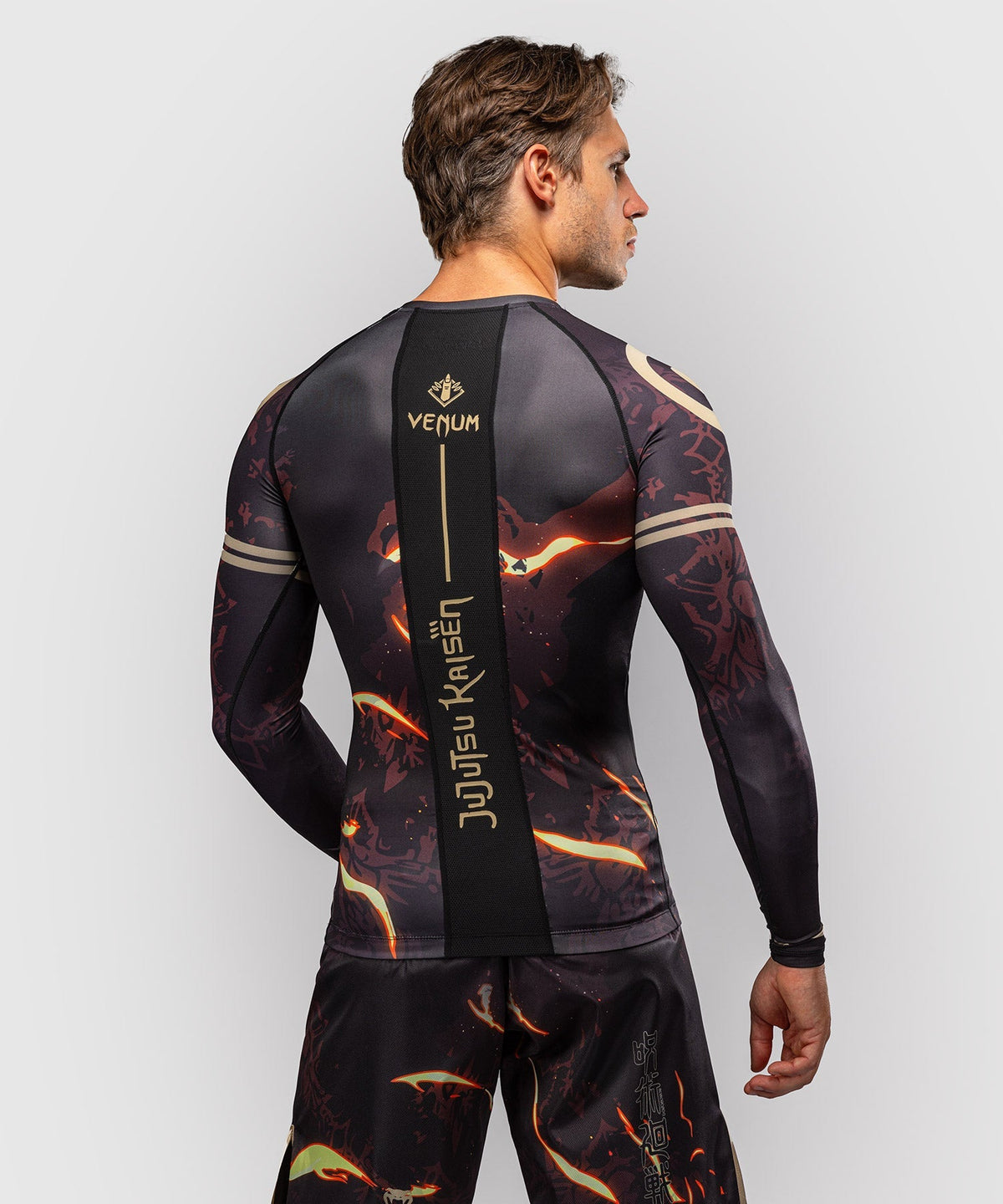 Venum Rashguard x Jujutsu Kaisen Sukuna Lange Ärmel - Schwarz/Beige