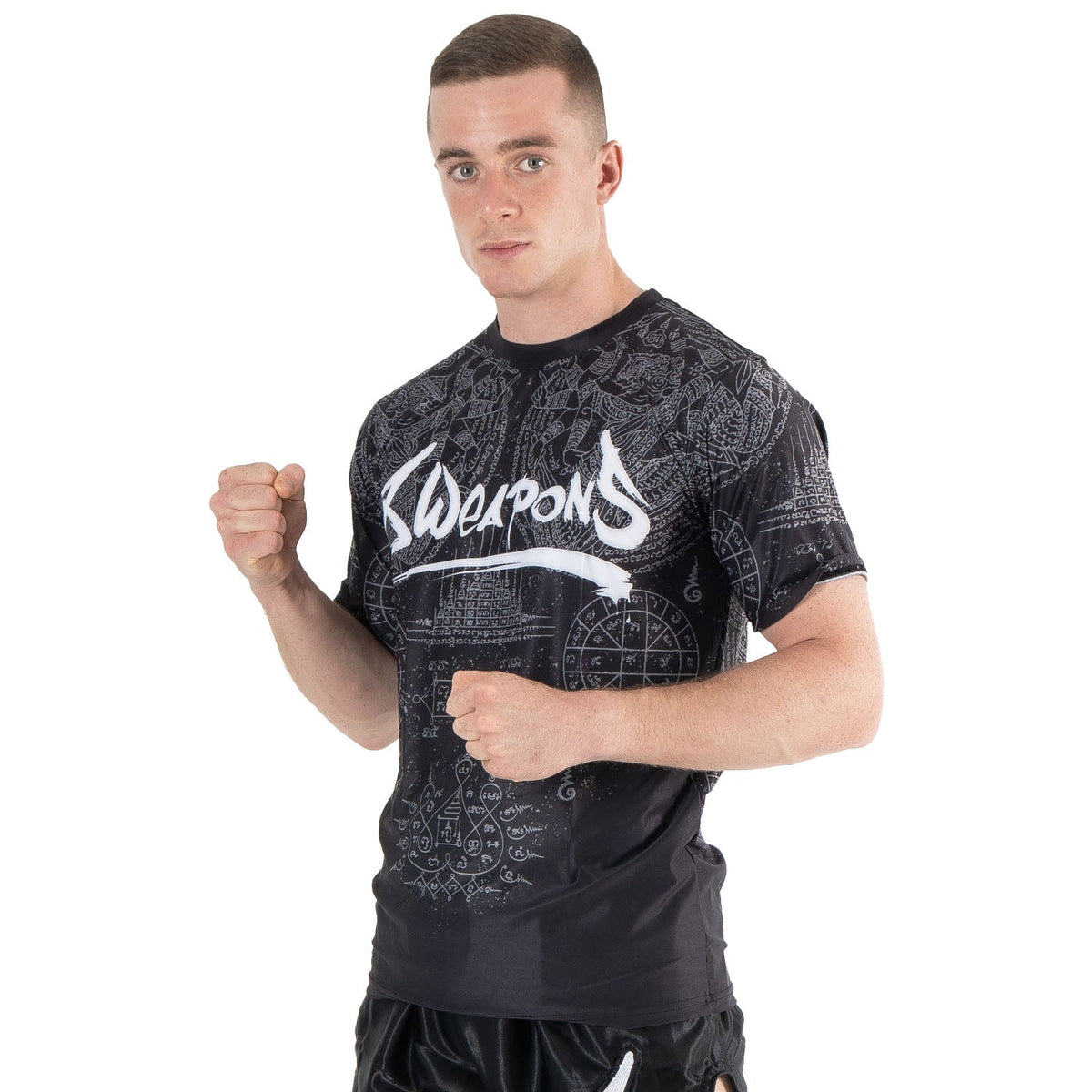 8 WEAPONS T-Shirt Hanuman Yant – Schwarz/Grau