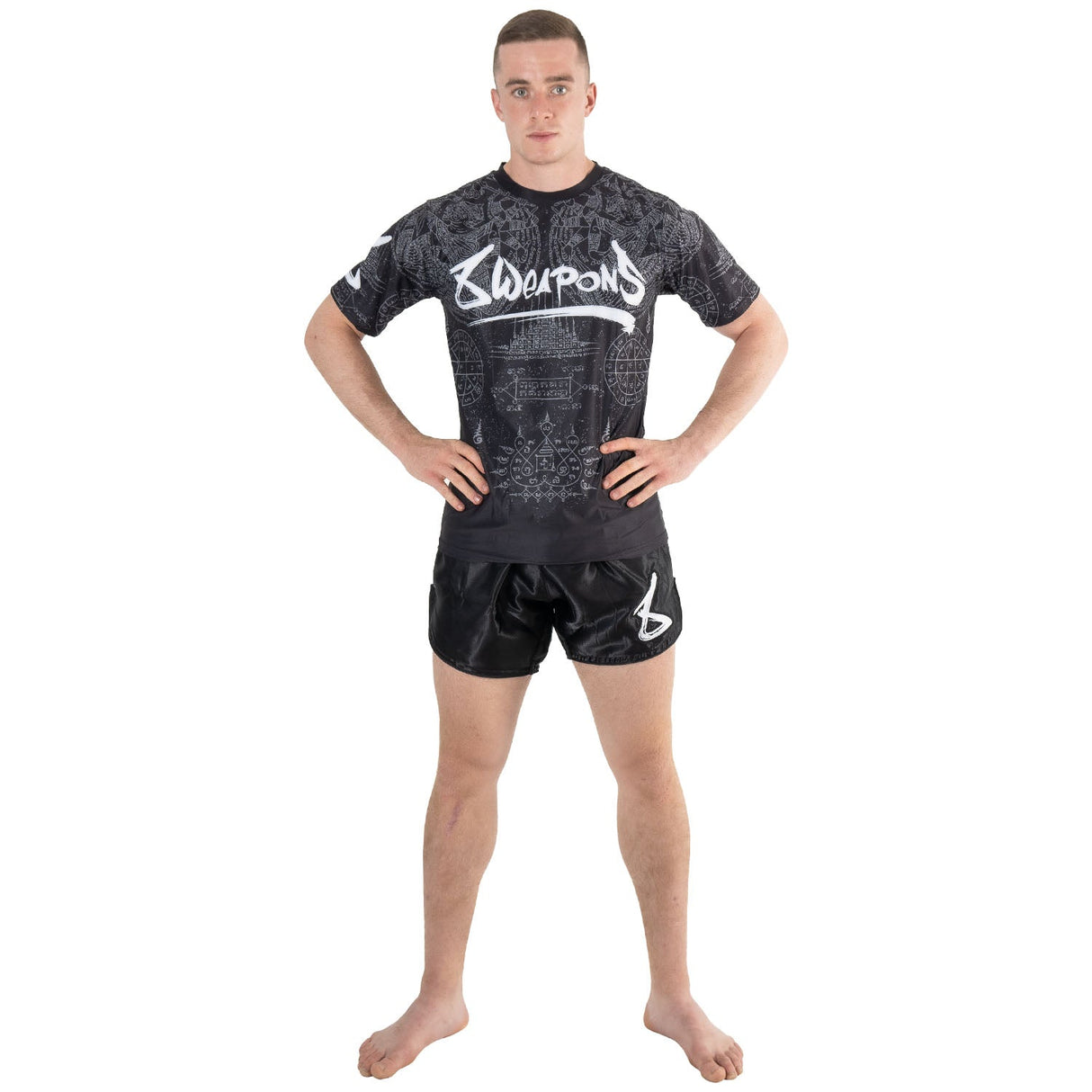 8 WEAPONS T-Shirt Hanuman Yant – Schwarz/Grau