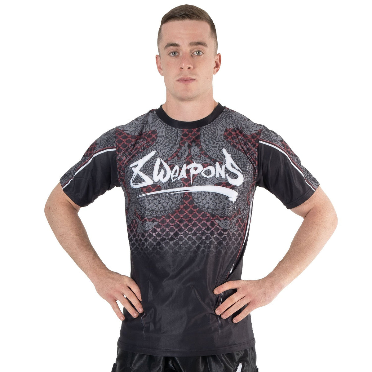 8 WEAPONS T-Shirt Funktionell Naga Yant – Schwarz/Rot