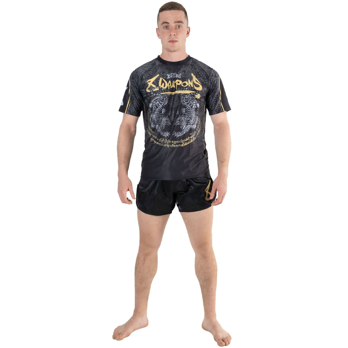 8 WEAPONS T-Shirt Funktionell Tiger Yant – Schwarz/Gelb