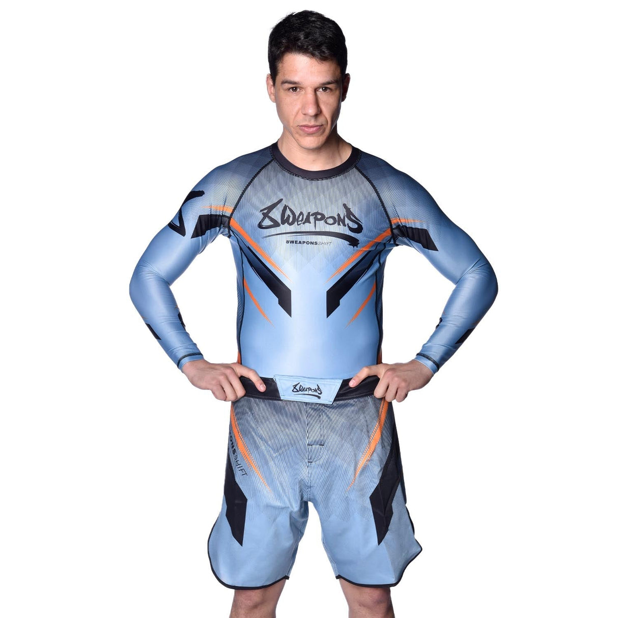 8 WEAPONS MMA Shorts Shift - Eisgrau/Orange
