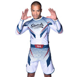 8 WEAPONS MMA Shorts Shift - Weiß/Navy/Rot
