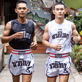 8 WEAPONS Muay Thai Shorts Bangkok - Weiß/Schwarz
