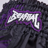 8 WEAPONS Muay-Thai-Shorts Beastial Panther - Schwarz/Lila