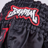 8 WEAPONS Muay Thai Shorts Beastial Wolf - Schwarz/Rot