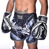 8 WEAPONS Muay Thai Shorts Shift - Schwarz Matt