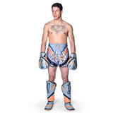 8 WEAPONS Muay Thai Shorts Shift - Eisgrau/Orange