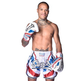 8 WEAPONS Muay Thai Shorts Shift - Weiß/Navy/Rot