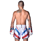 8 WEAPONS Muay Thai Shorts Shift - Weiß/Navy/Rot