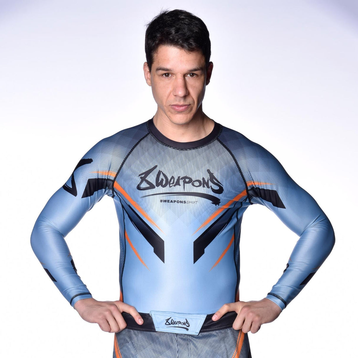 8 WEAPONS Rashguard Shift - Eisgrau/Orange