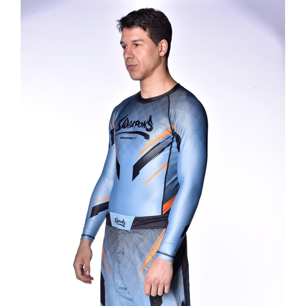8 WEAPONS Rashguard Shift - Eisgrau/Orange
