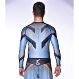 8 WEAPONS Rashguard Shift - Eisgrau/Orange