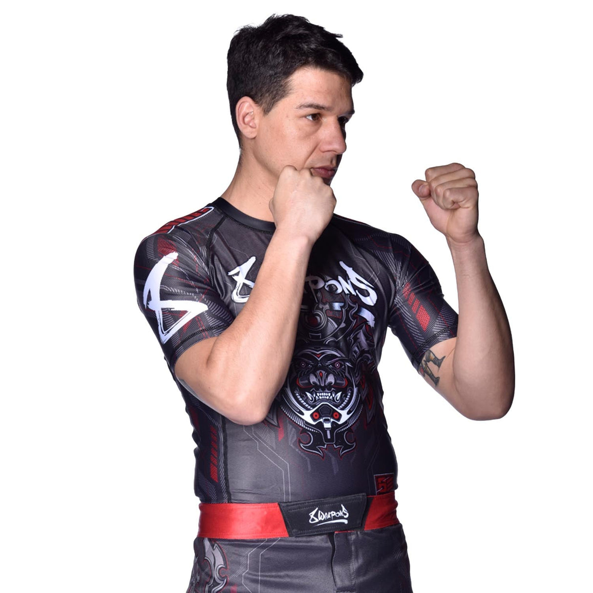 8 WEAPONS Rashguard Samurai 2.0 – Schwarz/Rot